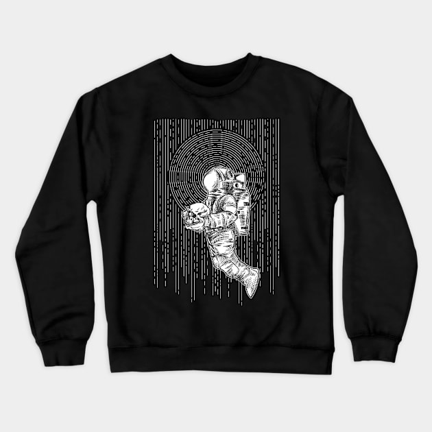 Flying Astronout Crewneck Sweatshirt by Pixel Poetry